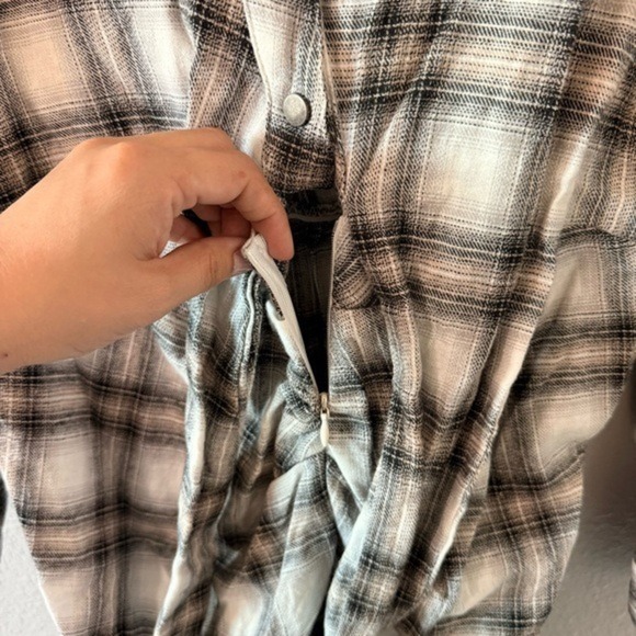 NWT Vici x Fate White Black Fall Plaid Cotton Shirt Dress Women's Size X-Large - Picture 8 of 13